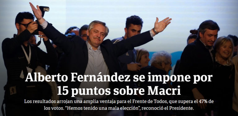 PASO 2019: Amplio triunfo de #Todos. Alberto y Cristina más de 15% arriba de Macri-Pichetto PASO 2019: Amplio triunfo de #Todos. Alberto y Cristina más de 15% arriba de Macri-Pichetto